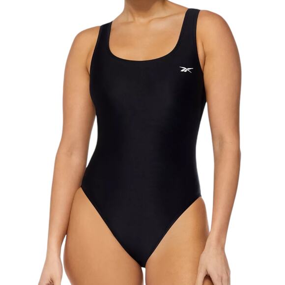 Reebok Women’s Scoop Neck Athletic One Piece Swimsuit Black Size XL - Picture 1 of 2